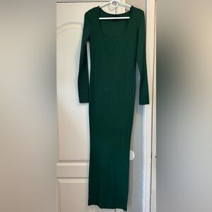 Fancy Homebody Signature Ribbed Long Sleeve MAXI Dress